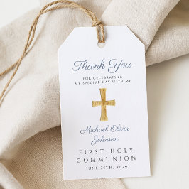 宗教クロスボーイブルー第一聖餐式 ギフトタグ