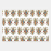 宗教グアダルーペヴァージンメアリーフローラバラ  ラッピングペーパーシート (正面)