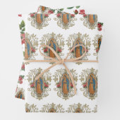 宗教グアダルーペヴァージンメアリーフローラバラ  ラッピングペーパーシート (インサイチュ)