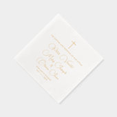 宗教シンプル信仰エレガント三つ子バプテスマ 箔ナプキン (右)