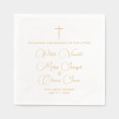 宗教シンプル信仰エレガント三つ子バプテスマ 箔ナプキン (正面)