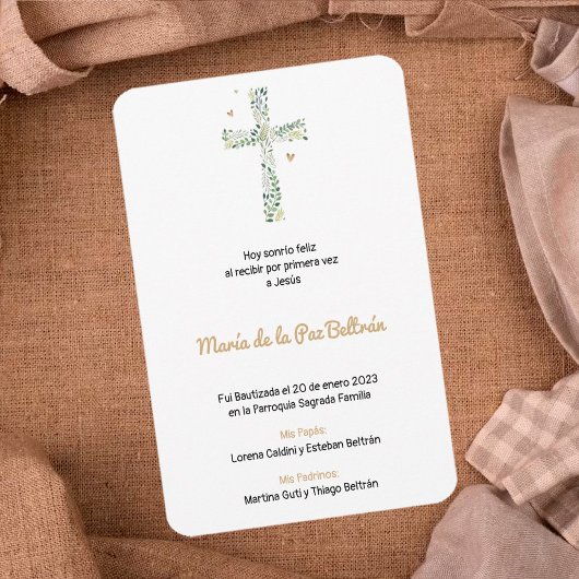 宗教スペインのバプテスマ&バウティゾエスタンパ 案内状