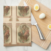 宗教セントジョーゼフおよび子供イエス・キリスト キッチンタオル (四つ折り)