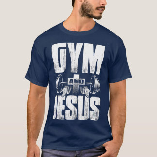 宗教トレーニングジムイエズバーベルリフティングウェイト Tシャツ