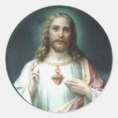 宗教ハートイエズス祈りの言葉ヴィンテージ ラウンドシール (正面)