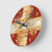 宗教ハーフトーンの十字 ラウンド壁時計 (傾斜)