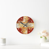 宗教ハーフトーンの十字 ラウンド壁時計 (ホーム)