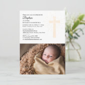 宗教バプテスマと《キリスト教》洗礼式や命名式ベビー写真 招待状 (スタンド正面)