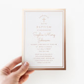 宗教バラエレガント金ゴールドクロススクリプトバプテスマ 箔招待状