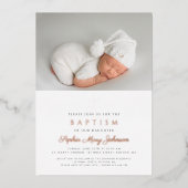 宗教バラ金ゴールドクロスガールフォトバプテスマ 箔招待状 (正面)