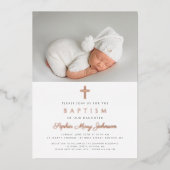 宗教バラ金ゴールドクロスガールフォトバプテスマ 箔招待状 (正面)