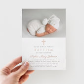 宗教バラ金ゴールドクロスガールフォトバプテスマ 箔招待状