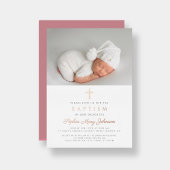 宗教バラ金ゴールドクロスガールフォトバプテスマ 箔招待状