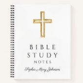 宗教パーソナライズされたエレガント十字架 ノートブック (正面)
