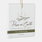 宗教パーソナライズされた的クリスマス平和 セラミックオーナメント (右)