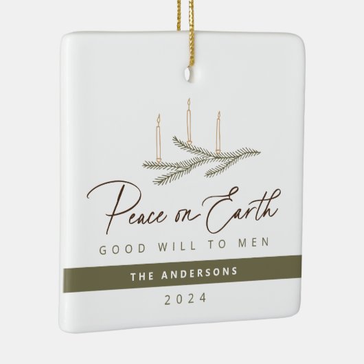 宗教パーソナライズされた的クリスマス平和 セラミックオーナメント (右)