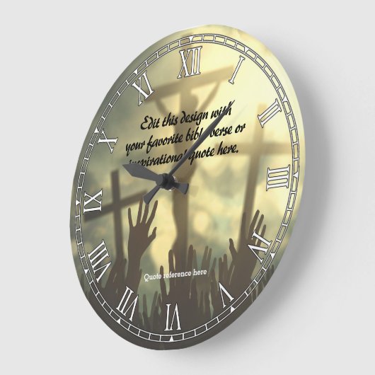 宗教パーソナライズされた聖書引用文聖書時計 ラージ壁時計 (傾斜)