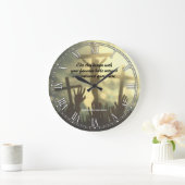 宗教パーソナライズされた聖書引用文聖書時計 ラージ壁時計 (ホーム)