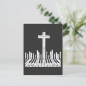 宗教ピアノ演奏者クリスチャンキーボードピアニスト ポストカード (スタンド正面)