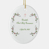 宗教ピンクの花のコーナー セラミックオーナメント (右)