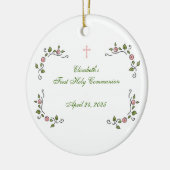 宗教ピンクの花のコーナー セラミックオーナメント (左)