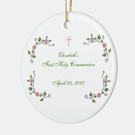 宗教ピンクの花のコーナー セラミックオーナメント (左)