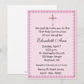 宗教ピンククロス 招待状 (正面/裏面)