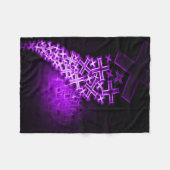 宗教フラクタルの紫色 フリースブランケット (正面(横))