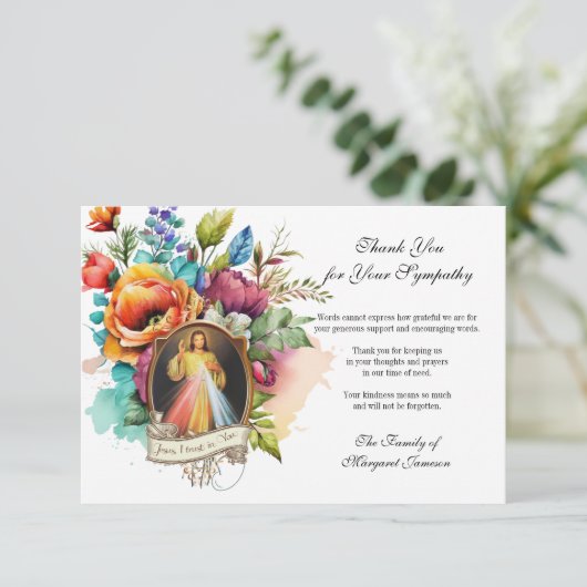 宗教フローライエス神聖慈悲の哀悼 サンキューカード (スタンド正面)