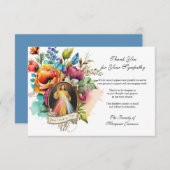 宗教フローライエス神聖慈悲の哀悼 サンキューカード (正面/裏面)