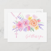 宗教フローラロザリオカトリック祈りの言葉ヴィンテージ  ポストカード (正面/裏面)