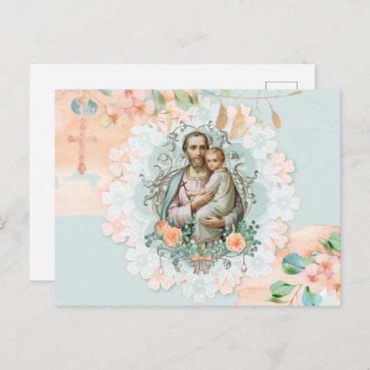 宗教フローラ聖ヨセフイエスユーカリプトゥスピーチ ポストカード (正面/裏面)