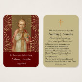 宗教ベビーのイエス・キリストの葬儀の記念の神聖なカード (正面&裏面)