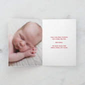 宗教ベビー写真クリスマスバイブル詩を折り畳んだ シーズンカード (内部)