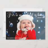 宗教ベビー写真クリスマス誕生発表 シーズンカード (正面)