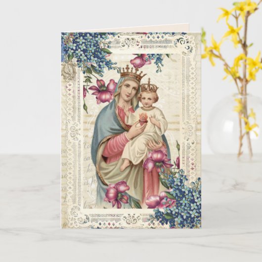 宗教マザーズ·デイ·賛美ヴァージン·マリア·イエス カード (黄色い花)
