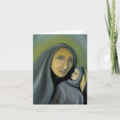 宗教マドンナおよび宗教子供のクリスマス シーズンカード (正面)