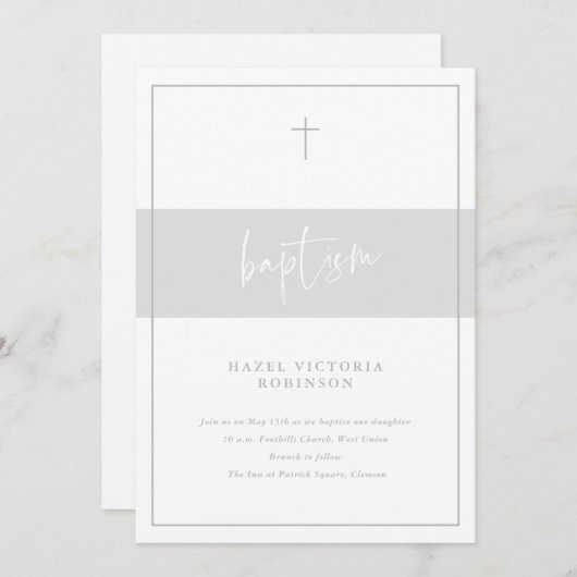 宗教ミニマル洗礼の台本 招待状 (正面/裏面)