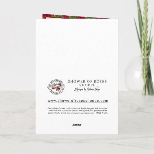 宗教ミュージカルセントセシリア祈りの言葉 カード (裏面)