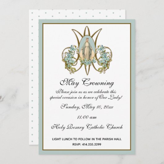 宗教メイクがメアリー・マザーズ・デイのフローラ 招待状 (正面/裏面)