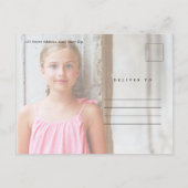 宗教モダンの第一聖餐式を書く インビテーションポストカード (裏面)