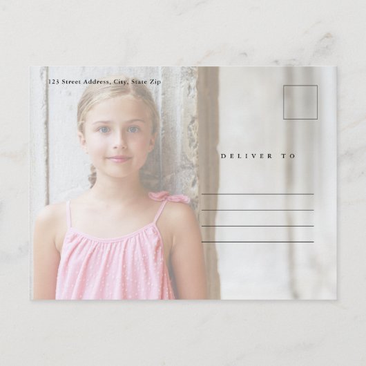 宗教モダンの第一聖餐式を書く インビテーションポストカード (裏面)