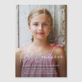 宗教モダンの第一聖餐式を書く マグネット招待状 (正面)