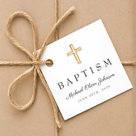 宗教モダンクロススクリプトバプテスマ フェイバータグ