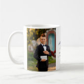 宗教モダン十字少年の写真第一聖餐式 コーヒーマグカップ (左)