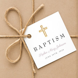 宗教モダン十字紫色のスクリプトバプテスマ フェイバータグ