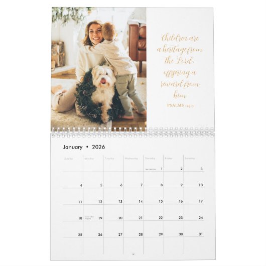 宗教モダン聖書聖句キリスト教信仰ベース カレンダー (1月 2026)