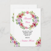 宗教リースの十字の花の神聖なカードありがとう サンキューカード (正面/裏面)