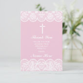 宗教レースの十字の花の神聖なカードありがとう サンキューカード (スタンド正面)