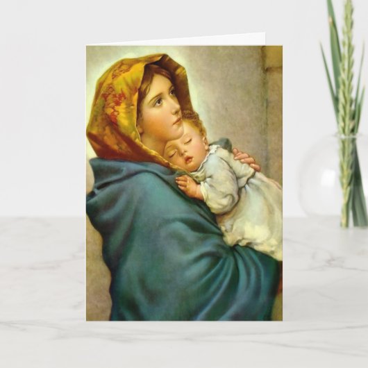 宗教ヴァージンマリア&イエズス写真クリスマス シーズンカード (正面)